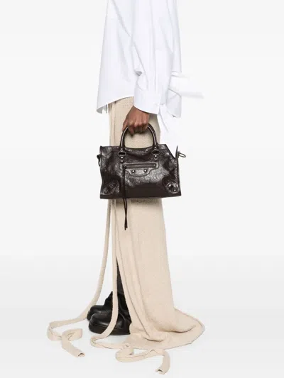 Balenciaga Small Leather Handbag For The City In Brown