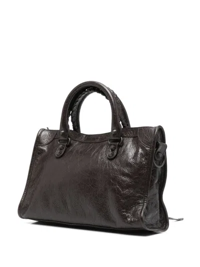 Balenciaga Small Leather Handbag For The City In Brown