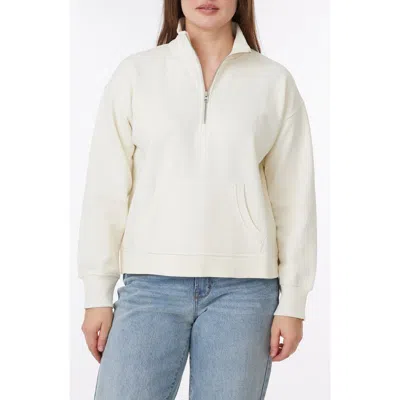 C&c California C & C California Janet Sunwashed Fleece Quarter Zip Sweatshirt In Antique White