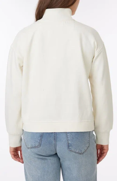 C&c California C & C California Janet Sunwashed Fleece Quarter Zip Sweatshirt In Antique White