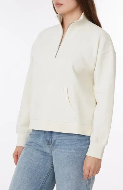 C&c California C & C California Janet Sunwashed Fleece Quarter Zip Sweatshirt In Antique White