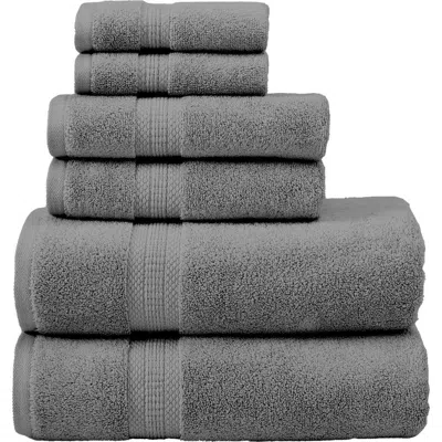 Modern Threads 6-piece Towel Set In Gray