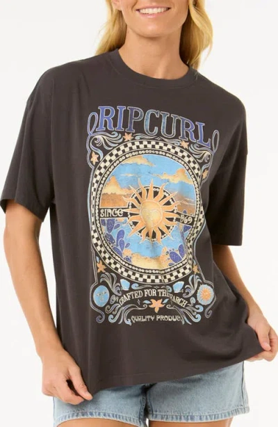 Rip Curl Juniors' Luna Heritage T-shirt In Washed Black