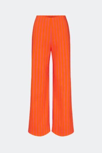Simonmiller Pia Poplin Pant In Hibiscus/tangerine Stripe