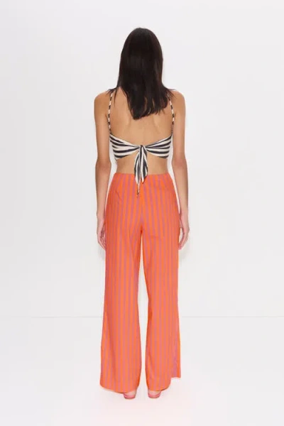 Simonmiller Pia Poplin Pant In Hibiscus/tangerine Stripe