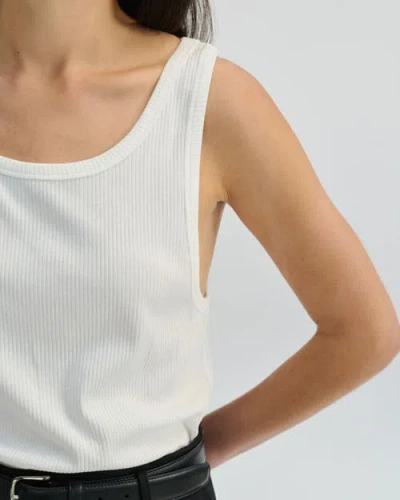 Almina Concept Relaxed Ribbed Tank Top In White