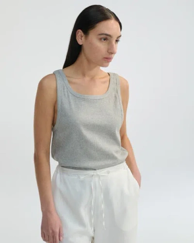 Almina Concept Relaxed Ribbed Tank Top In Grey