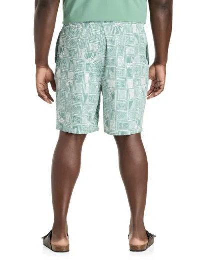 Society Of One By Dxl Big & Tall Cabana Performance Shorts In Green