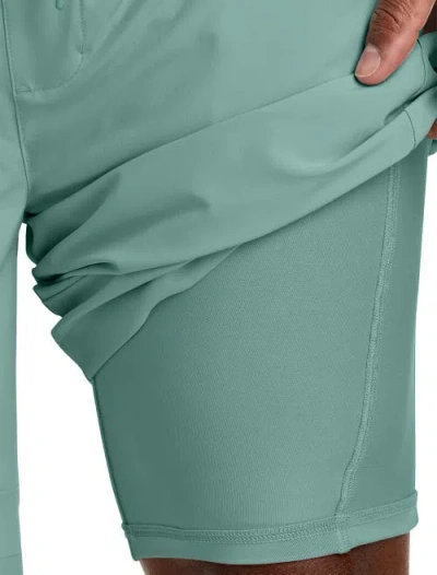 Society Of One By Dxl Big & Tall Seamed Shorts In Deep Sea Green