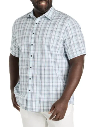 Synrgy By Dxl Big & Tall Large Plaid Sport Shirt In Grey Blue Multi