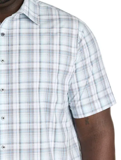 Synrgy By Dxl Big & Tall Large Plaid Sport Shirt In Grey Blue Multi