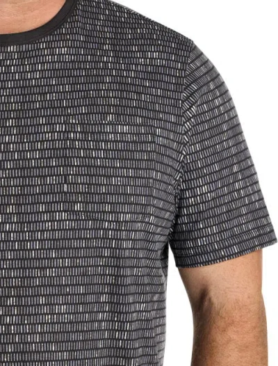 Harbor Bay By Dxl Big & Tall Moisture-wicking Striped Pocket T-shirt In Caviar