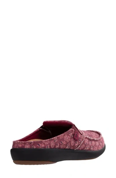 Revitalign Siesta Orthotic Canvas Slip-on Shoe In Red Plum Floral
