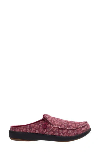 Revitalign Siesta Orthotic Canvas Slip-on Shoe In Red Plum Floral