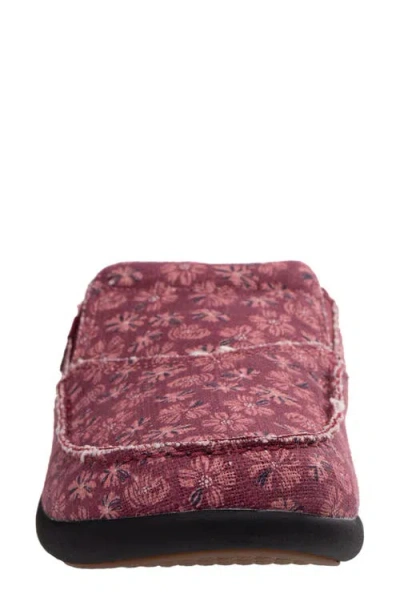 Revitalign Siesta Orthotic Canvas Slip-on Shoe In Red Plum Floral