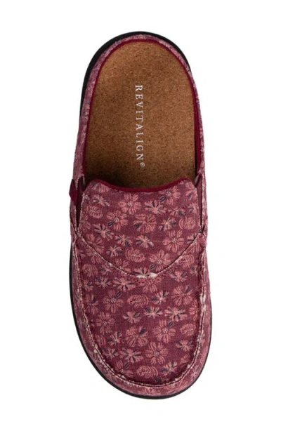 Revitalign Siesta Orthotic Canvas Slip-on Shoe In Red Plum Floral