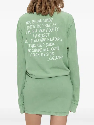 Dsquared2 Long-sleeve Mini Dress In Green