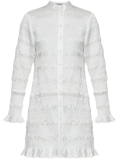 Allsaints Meg Button Front Mini Dress In White