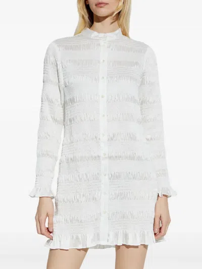 Allsaints Meg Button Front Mini Dress In White