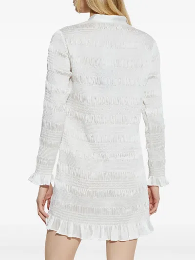 Allsaints Meg Button Front Mini Dress In White