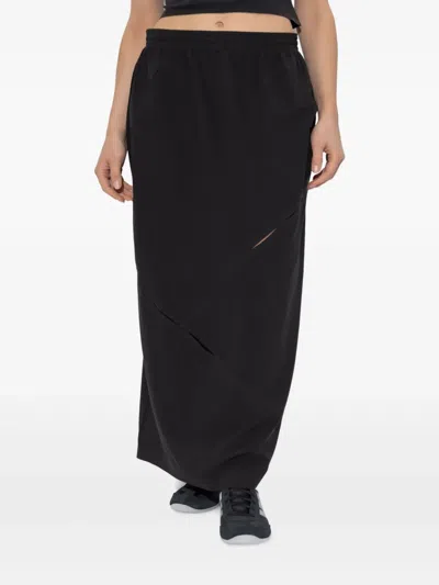 Y-3 Asymmetric-panel Maxi Skirt In Black