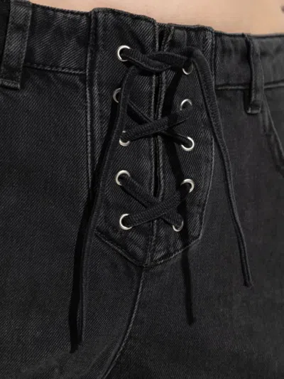 Isabel Marant Raw Hem Belt Loop Shorts In Black