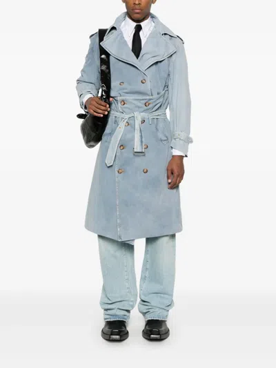 Juntae Kim Corset Trench Coat In Blue