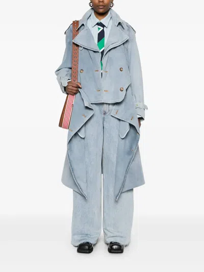 Juntae Kim Corset Trench Coat In Blue