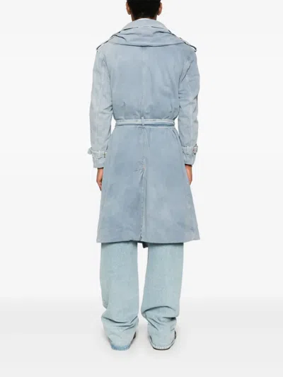 Juntae Kim Corset Trench Coat In Blue