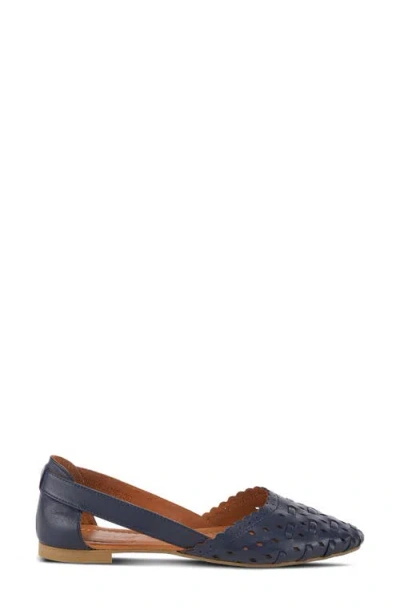 Spring Step Delrose Flat In Navy Leather