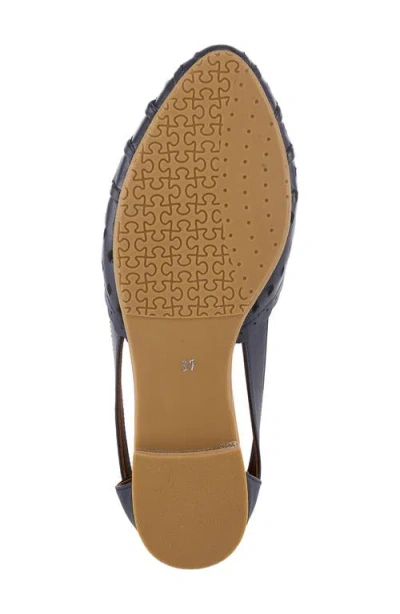 Spring Step Delrose Flat In Navy Leather