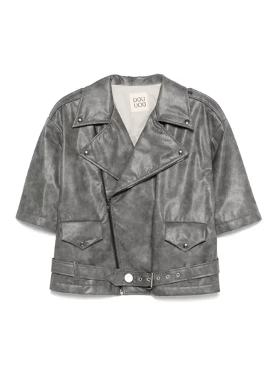 人造皮革机车夹克