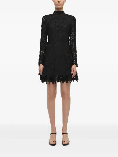Simkhai Joy Guipure Lace Mini Dress In Black