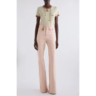 Chloé Rubber Print Logo Cotton T-shirt In Neutrals