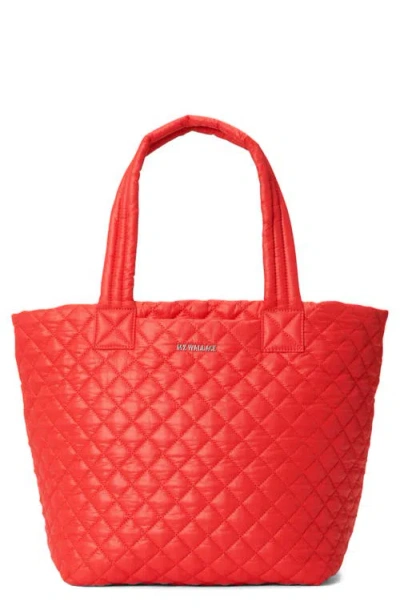 Mz Wallace Metro Deluxe Medium Quilted Tote Bag In Bright Cherry