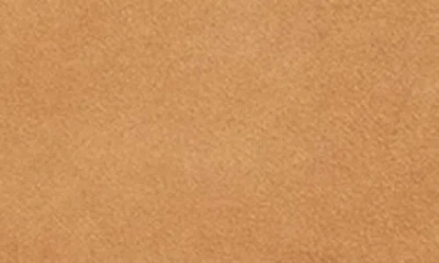 Lk Bennett Aria Curve Flap Suede Clutch In Trench