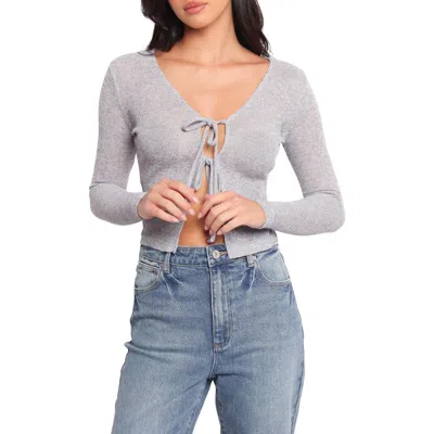 Petal And Pup Petal & Pup Tamsie Open Stitch Tie Front Cardigan In Gray