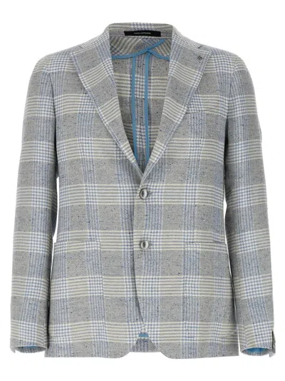 Tagliatore 'montecarlo' Blazer Featuring Notch Lapel In Light Blue