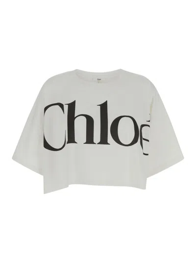 Chloé Oversize Cotton T-shirt In White