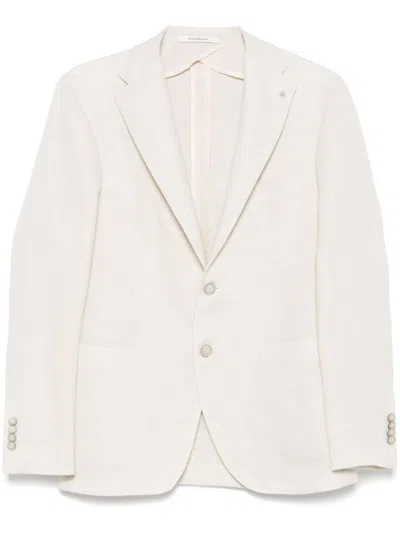 Tagliatore Light Beige Button-front Montecarlo Jacket In Beige