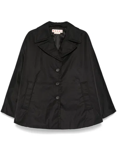Marni Sleeveless Cape Coat In Black