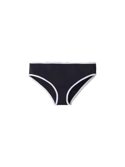 Miu Miu Blue Technical-knit Bikini Bottom In Blue