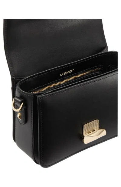Lk Bennett Frankie Core Leather Crossbody Bag In Black