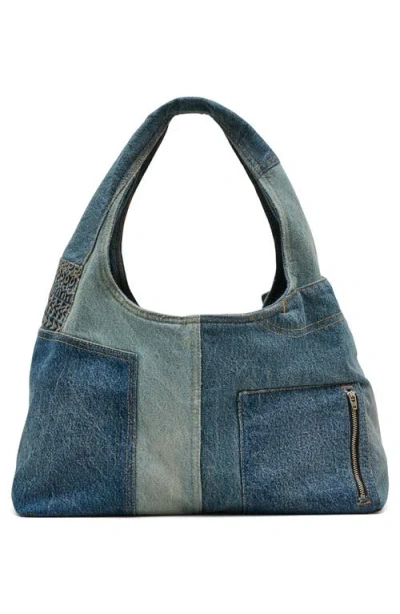 Marc Jacobs Womens Indigo Multi The Deconstructed Denim Sack Shoulder Bag In Indigo Multi