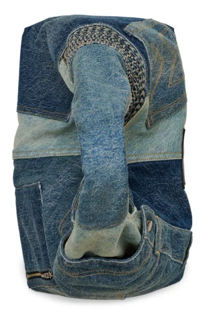 Marc Jacobs Womens Indigo Multi The Deconstructed Denim Sack Shoulder Bag In Indigo Multi