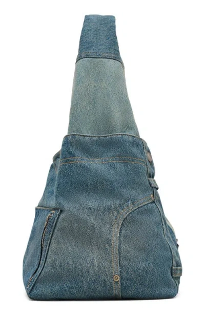 Marc Jacobs Womens Indigo Multi The Deconstructed Denim Sack Shoulder Bag In Indigo Multi