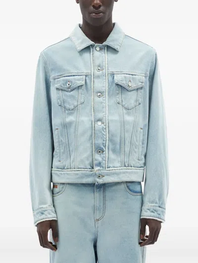 Msgm Man Denim Outerwear Blue Size 42 Cotton In Blue