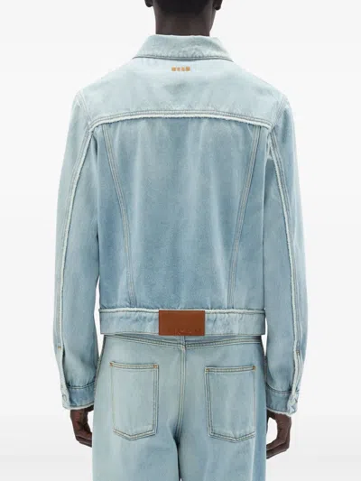 Msgm Man Denim Outerwear Blue Size 42 Cotton In Blue