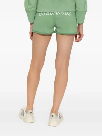Dsquared2 Rolled-hem Drawstring Shorts In Green