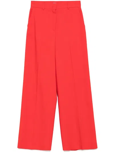 Msgm Trousers Viscose Wide-leg Design In Red